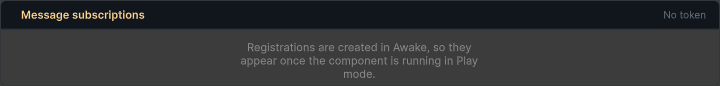 Message subscriptions in its Edit-mode no-token state